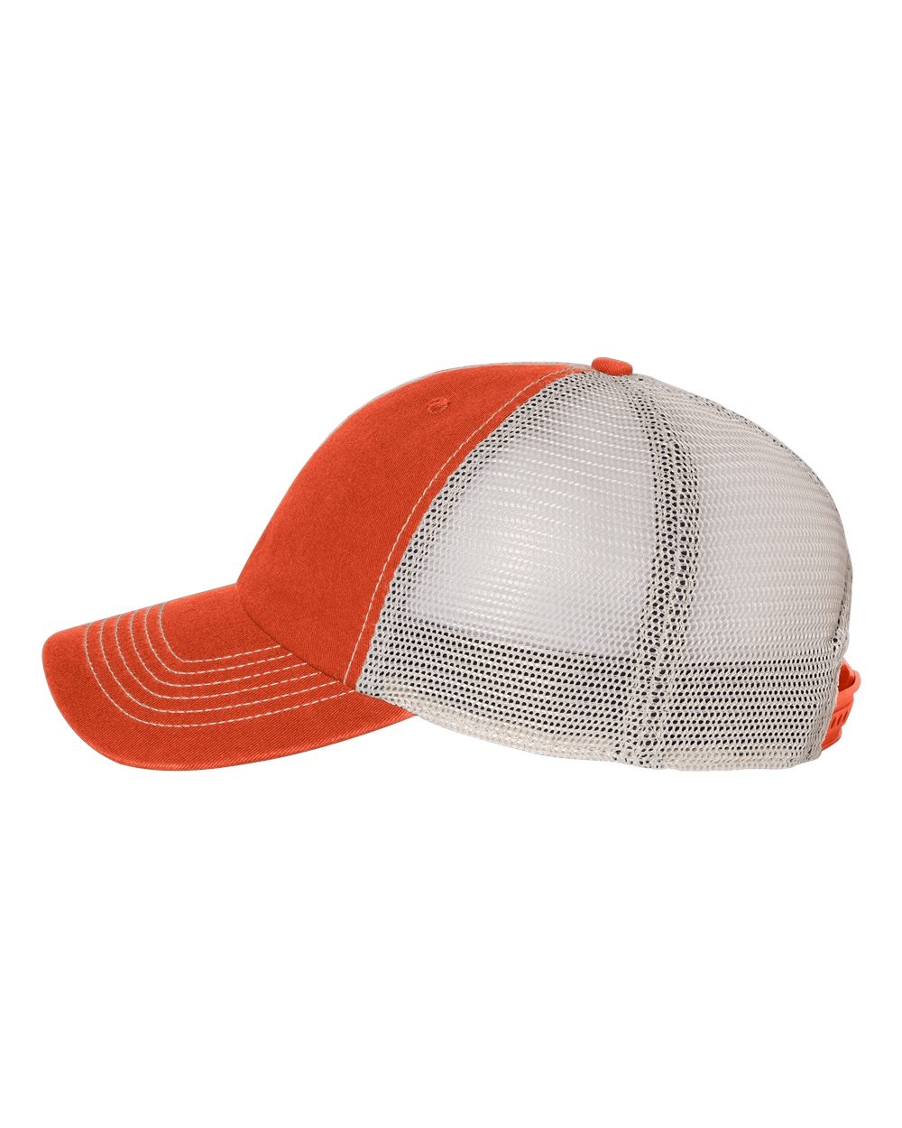 Left View of Orange/ Stone Trawler Cap - 4710