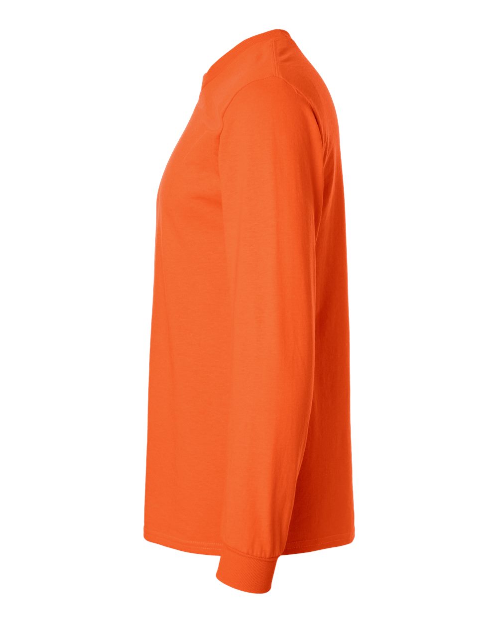 Left View of Orange Ultra Cotton® Long Sleeve T-Shirt - 2400