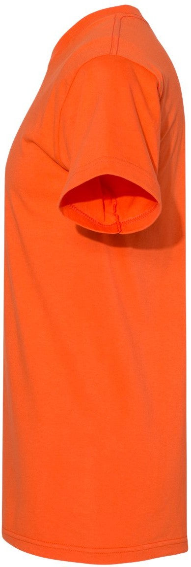 Left View of Orange USA-Made Heavyweight T-Shirt - 5100