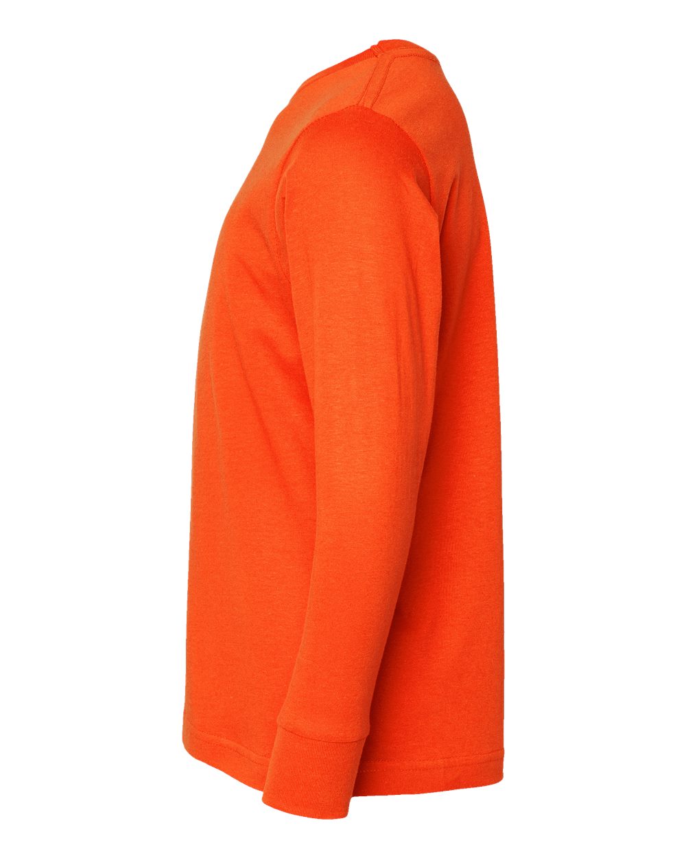 Left View of Orange Youth Fine Jersey Long Sleeve Tee - 6201