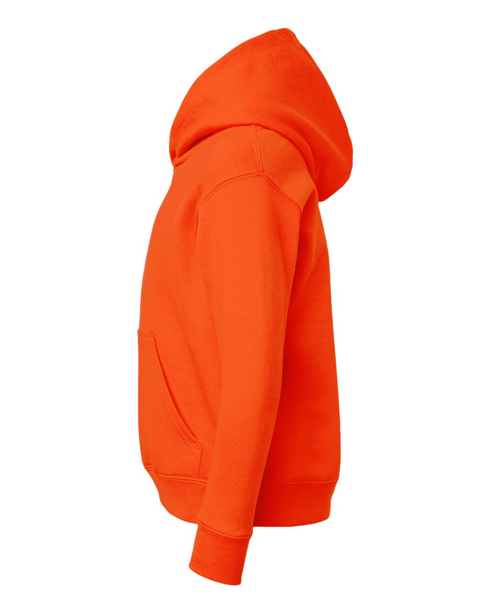 Left View of Orange Youth Fleece Hoodie - 2296