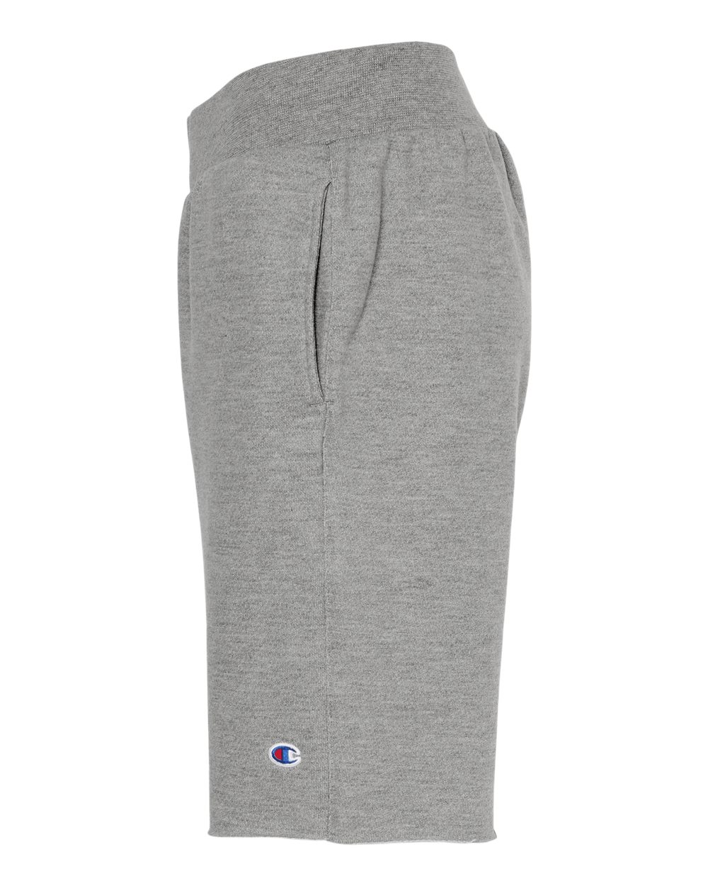 Left View of Oxford Grey Reverse Weave® Shorts - RW26