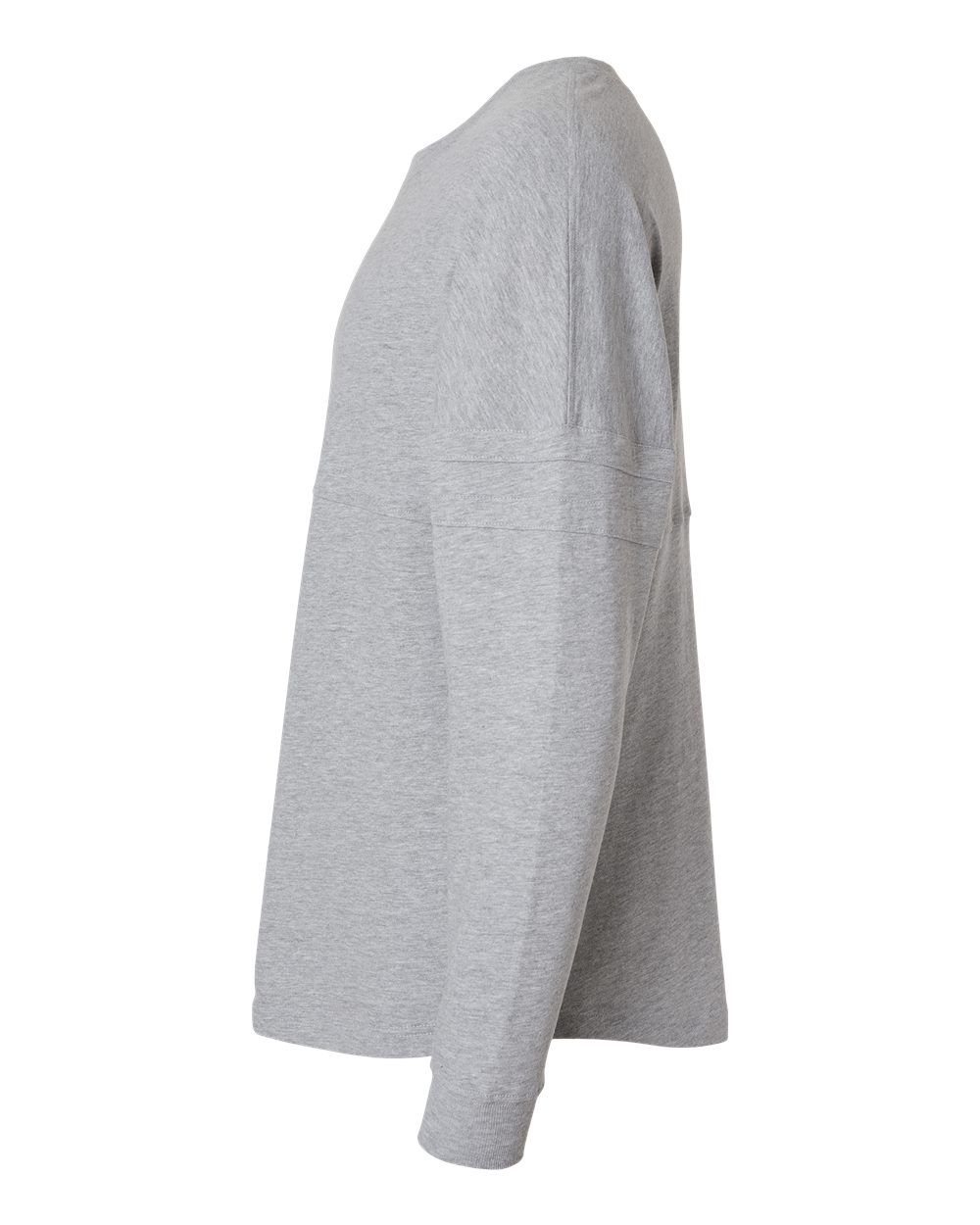 Left View of Oxford Heather Women's Pom Pom Long Sleeve Jersey T-Shirt - BW3514