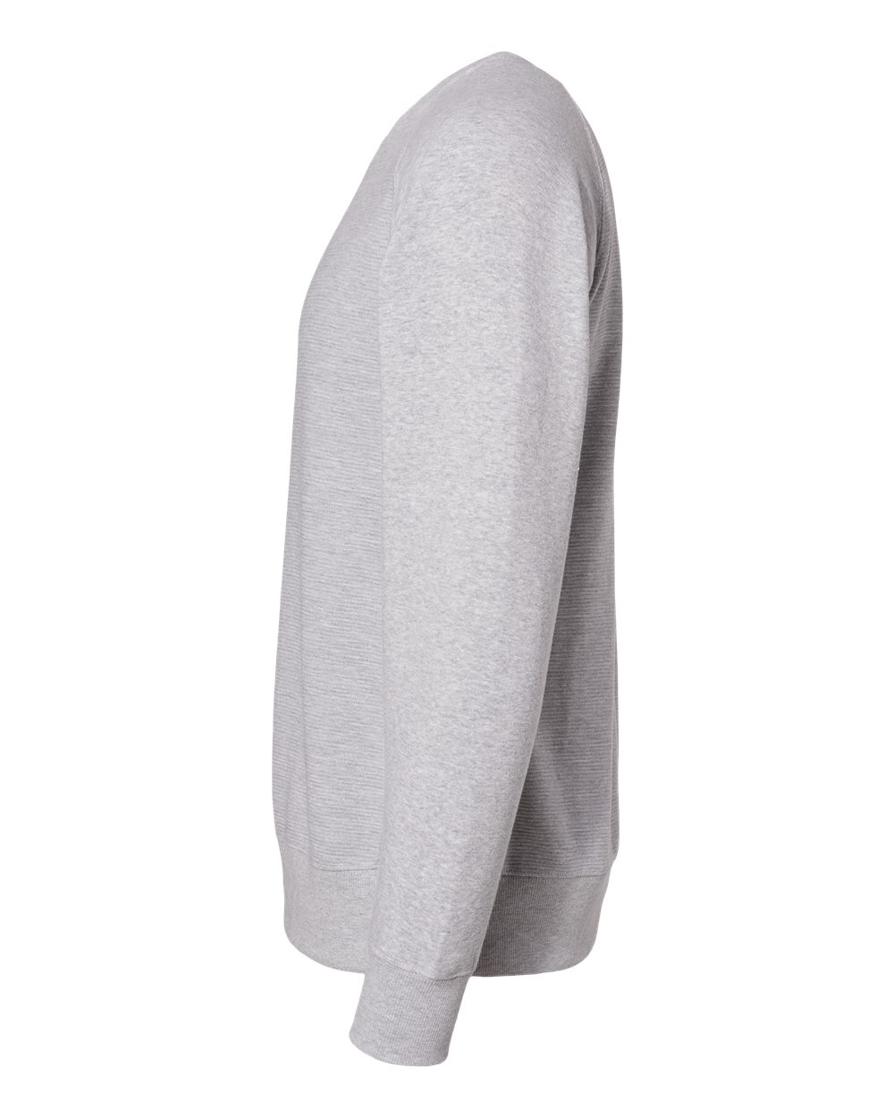 Left View of Oxford Ripple Fleece Raglan Crewneck Sweatshirt - 8707