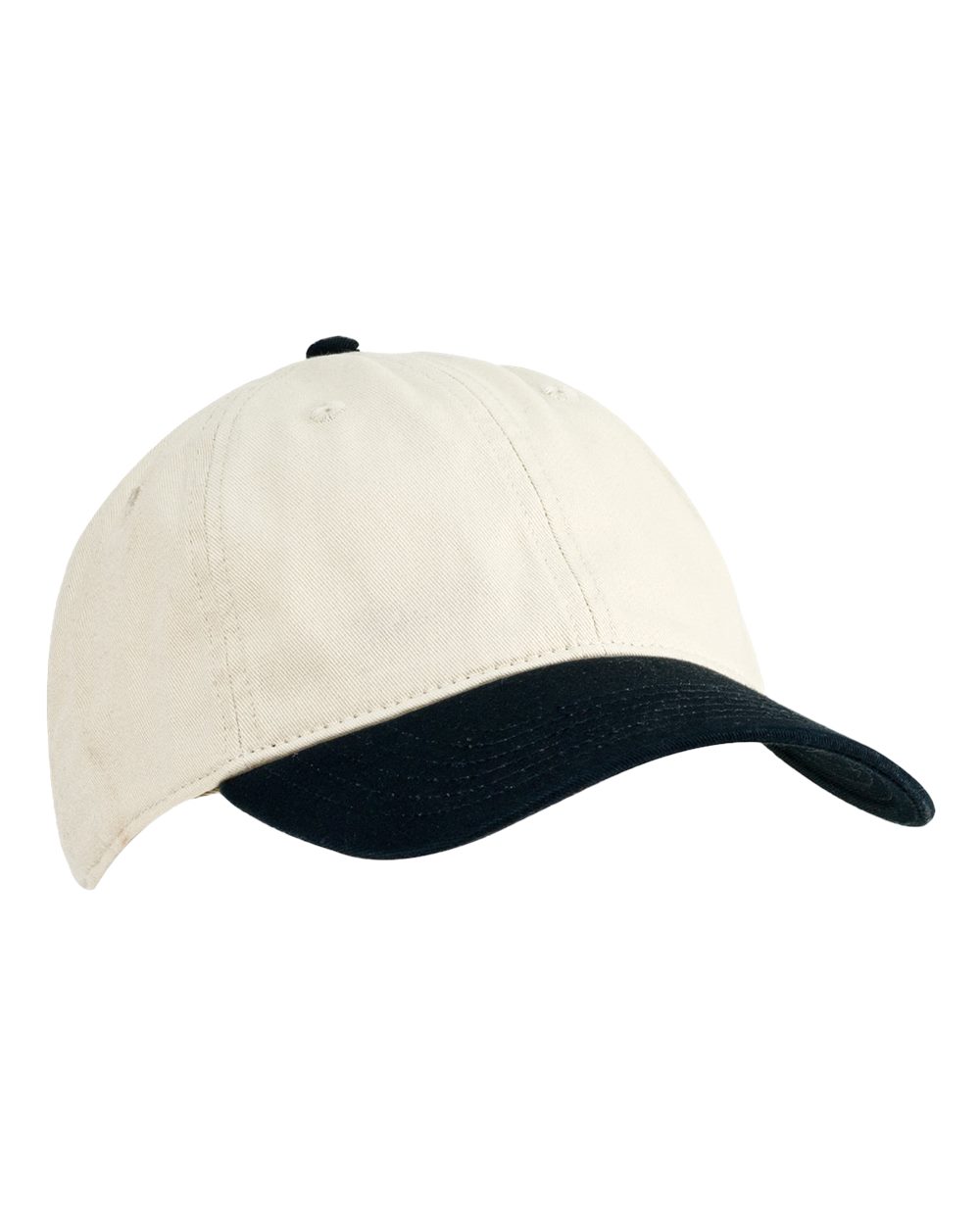Left View of Oyster/ Black Eco Baseball Cap - EC7000
