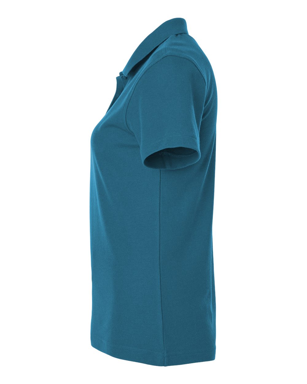 Left View of Pacific Blue Women's Pique Polo - 62800L