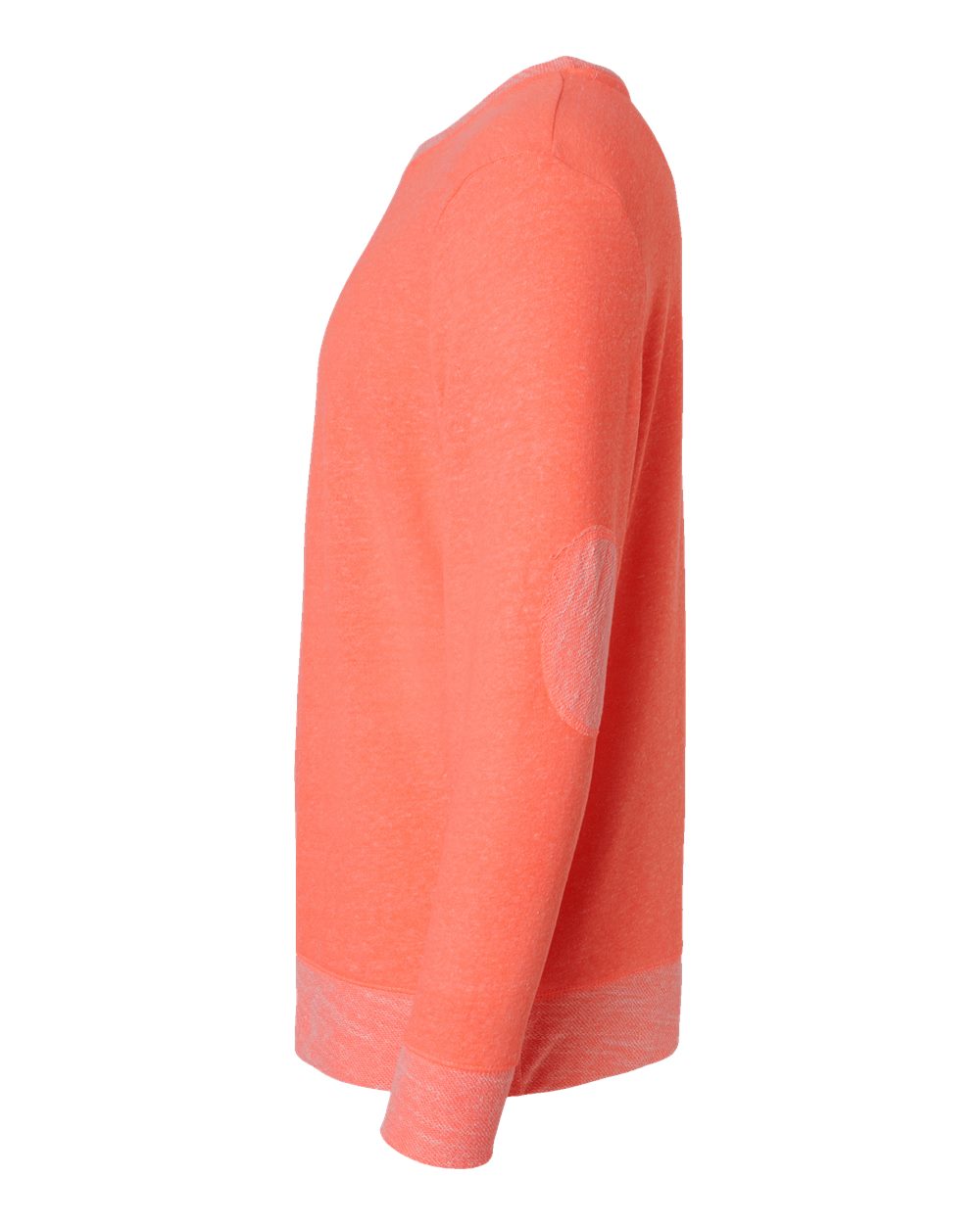 Left View of Papaya Melange Harborside Mélange French Terry Pullover - 6965