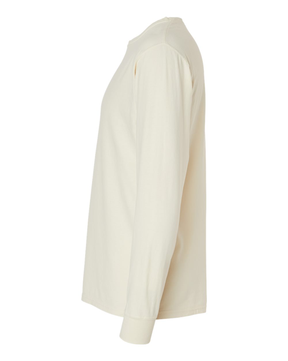 Left View of Parchment Garment-Dyed Long Sleeve T-Shirt - GDH200