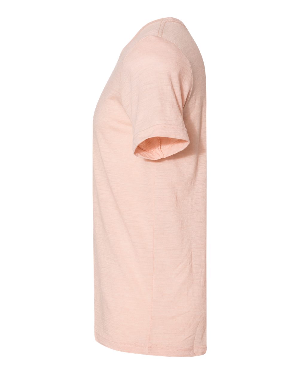 Left View of Peach Slub Texture Tee - 3650