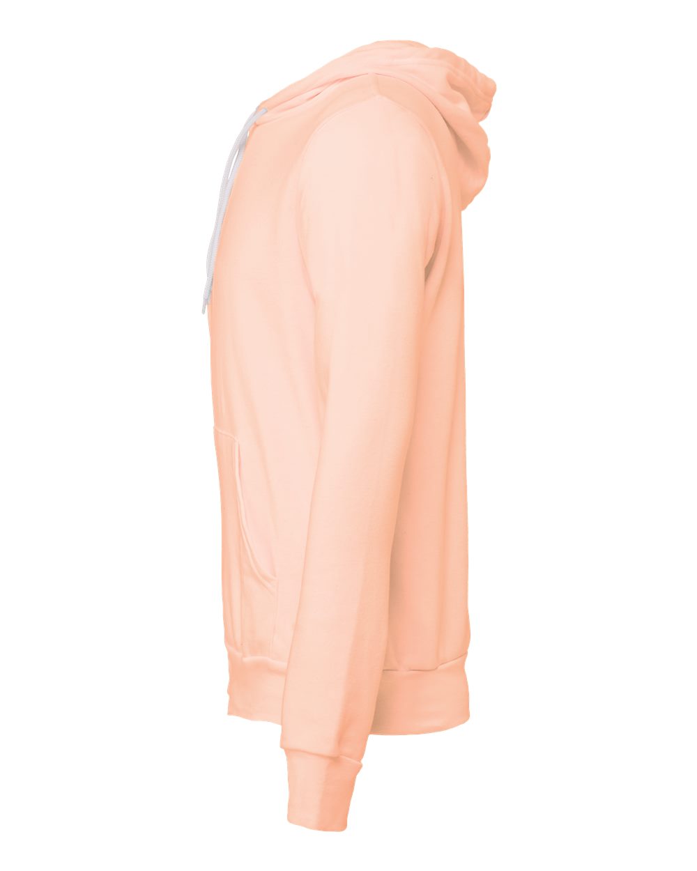 Left View of Peach Sponge Fleece Hoodie - 3719