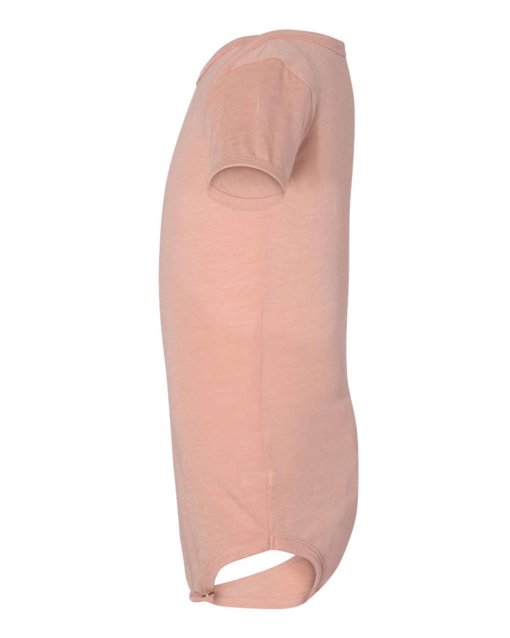 Left View of Peach Triblend Infant Triblend Short Sleeve One Piece - 134B