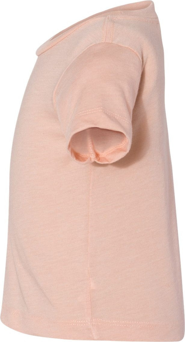 Left View of Peach Triblend Infant Triblend Tee - 3413B