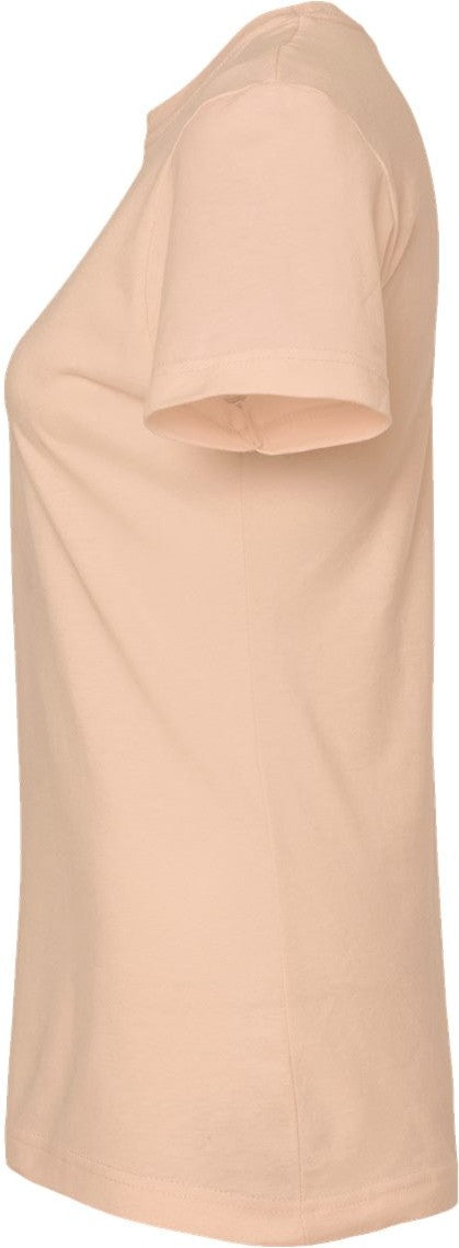 Left View of Peach Women's Fine Jersey Classic Fit T-Shirt - 216