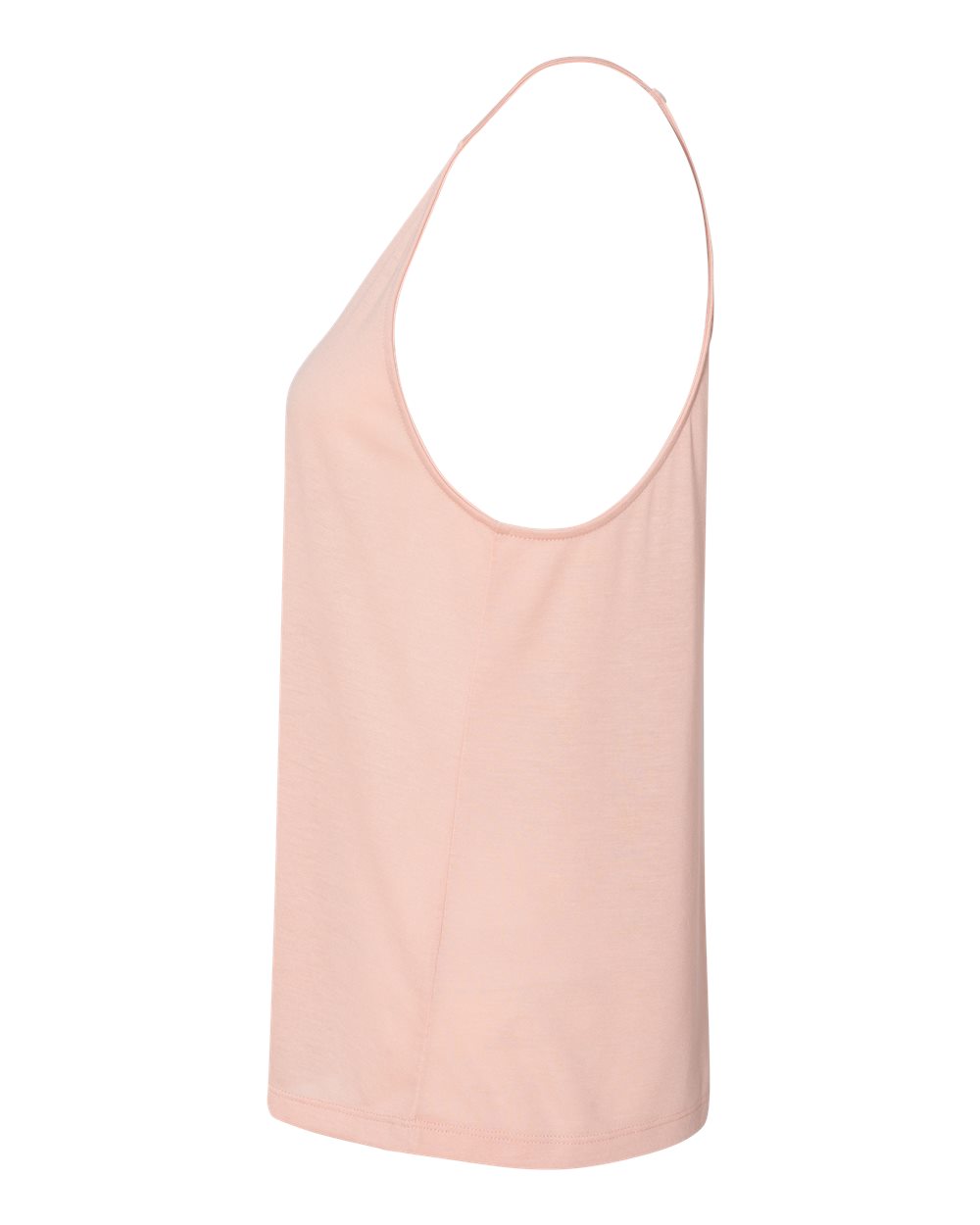 Left View of Peach Women's Flowy High-Neck Tank - 8809