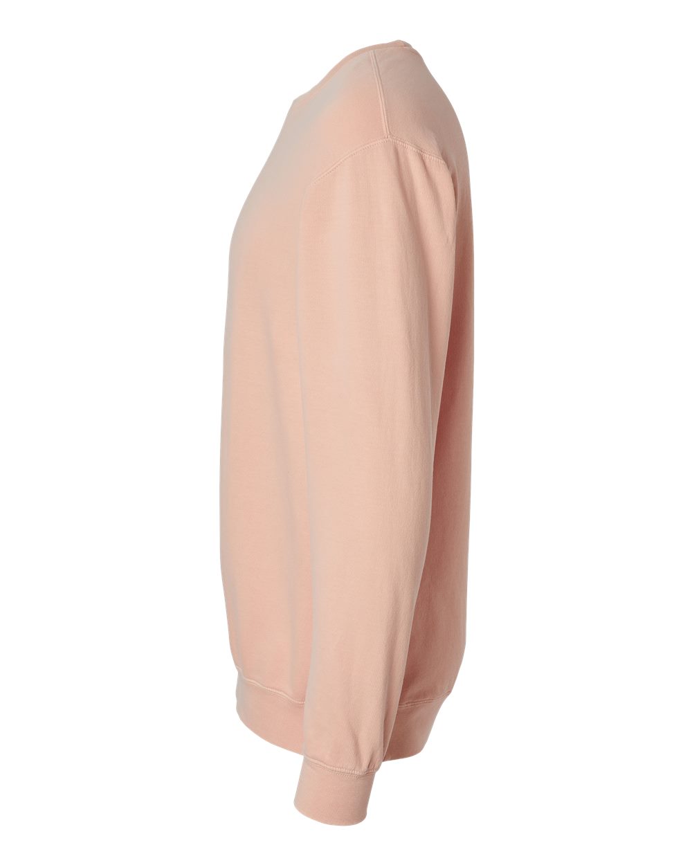 Left View of Peachy Garment-Dyed Lightweight Fleece Crewneck Sweatshirt - 1466
