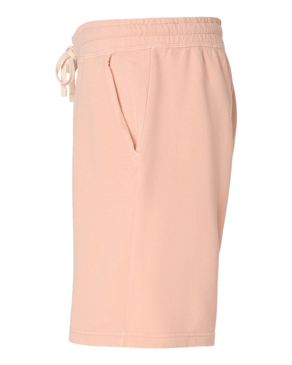 Left View of Peachy Garment-Dyed Lightweight Fleece Sweat Shorts - 1468