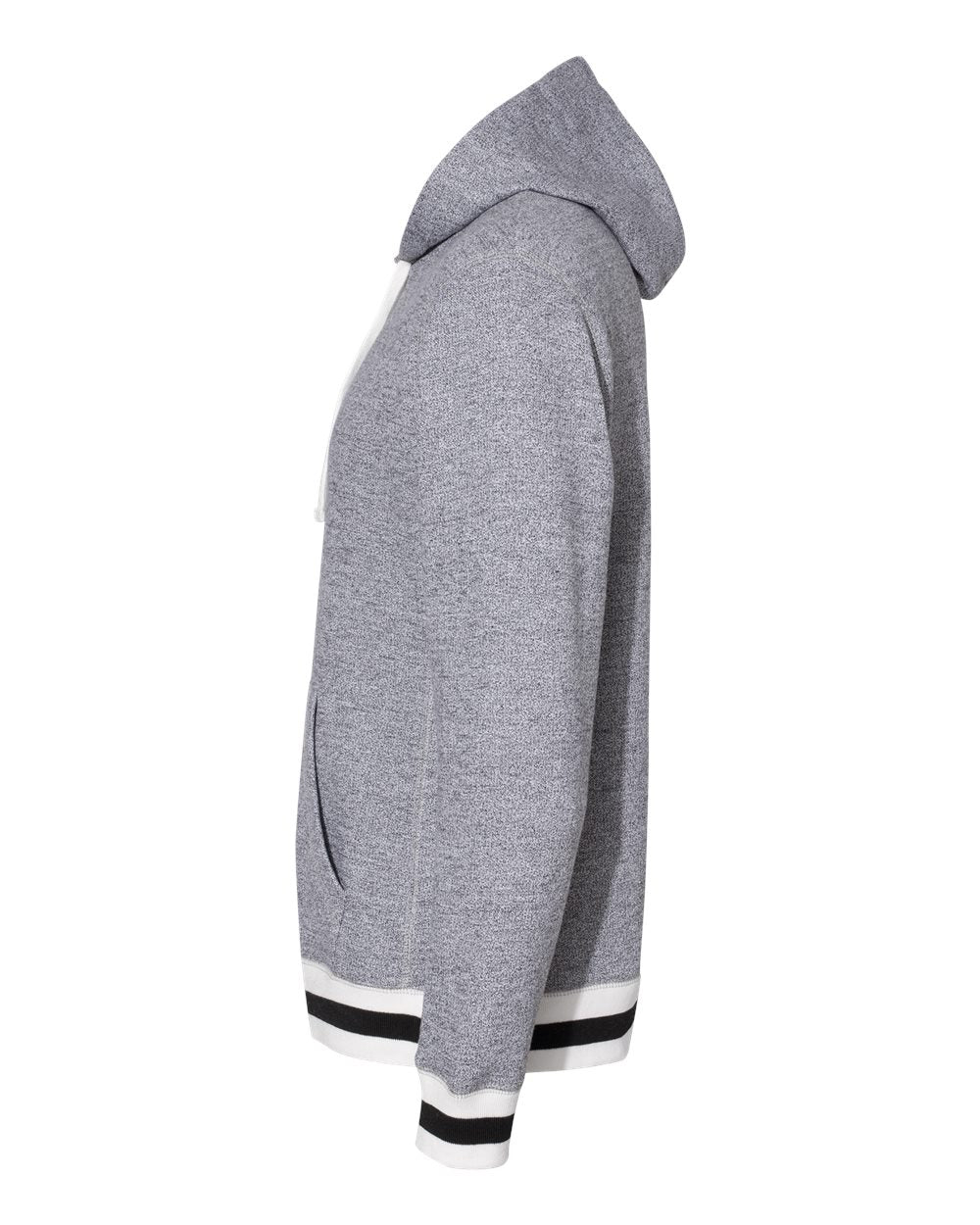 Left View of Pepper/ Black Peppered Fleece Lapover Hooded Sweatshirt - 8701