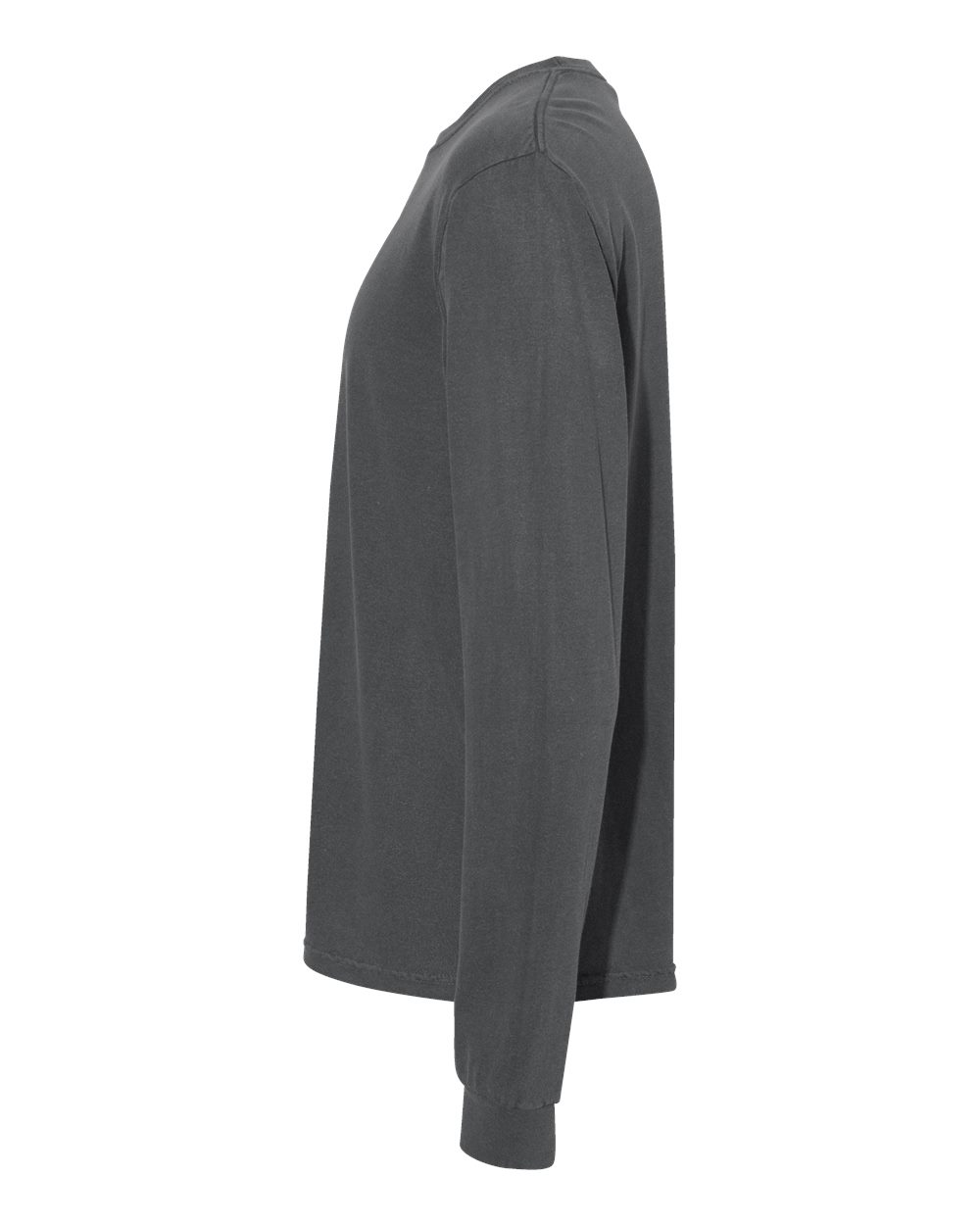 Left View of Pepper Garment-Dyed Heavyweight Long Sleeve T-Shirt - 6014