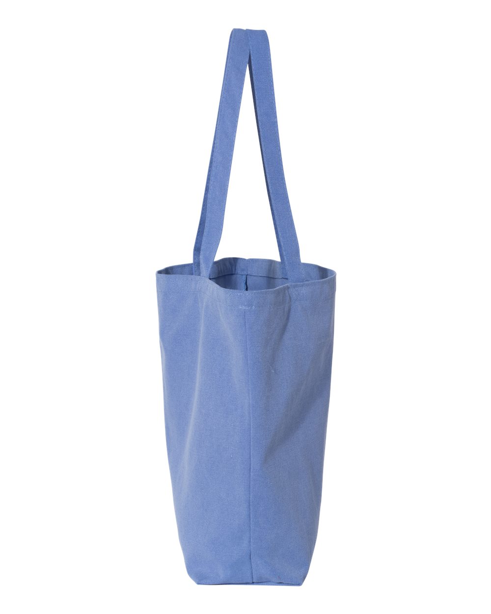Left View of Periwinkle Blue Seaside Pigment-Dyed Large Tote - 8507