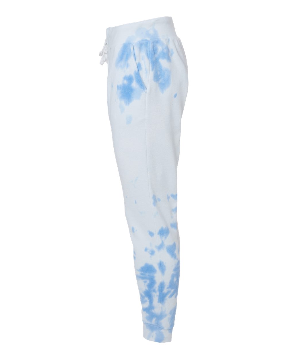 Left View of Periwinkle Tie Dye Tie-Dyed Fleece Joggers - 8884