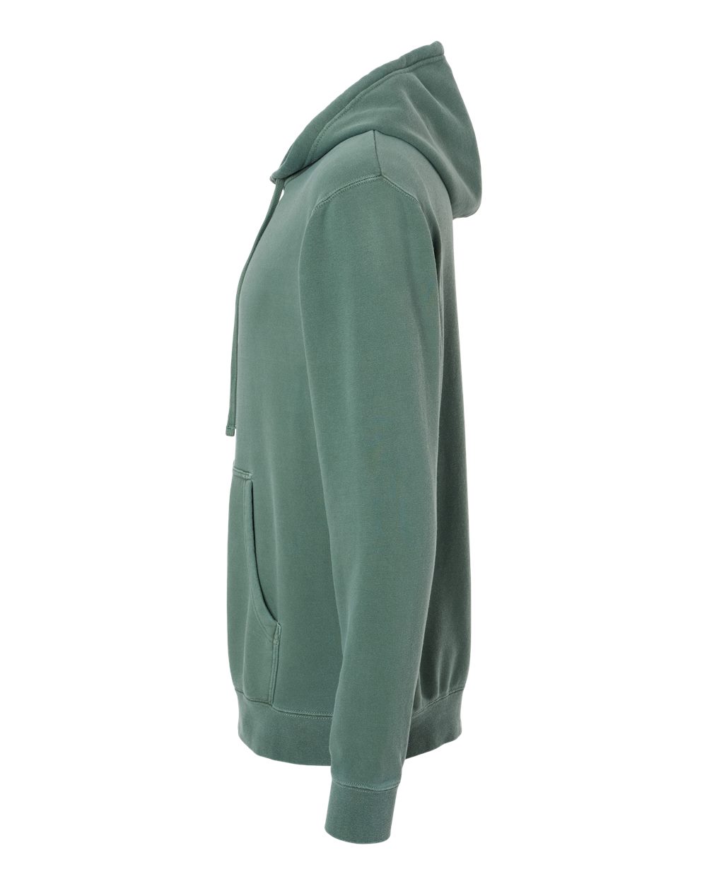 Left View of Pigment Alpine Green Midweight Pigment-Dyed Hooded Sweatshirt - PRM4500