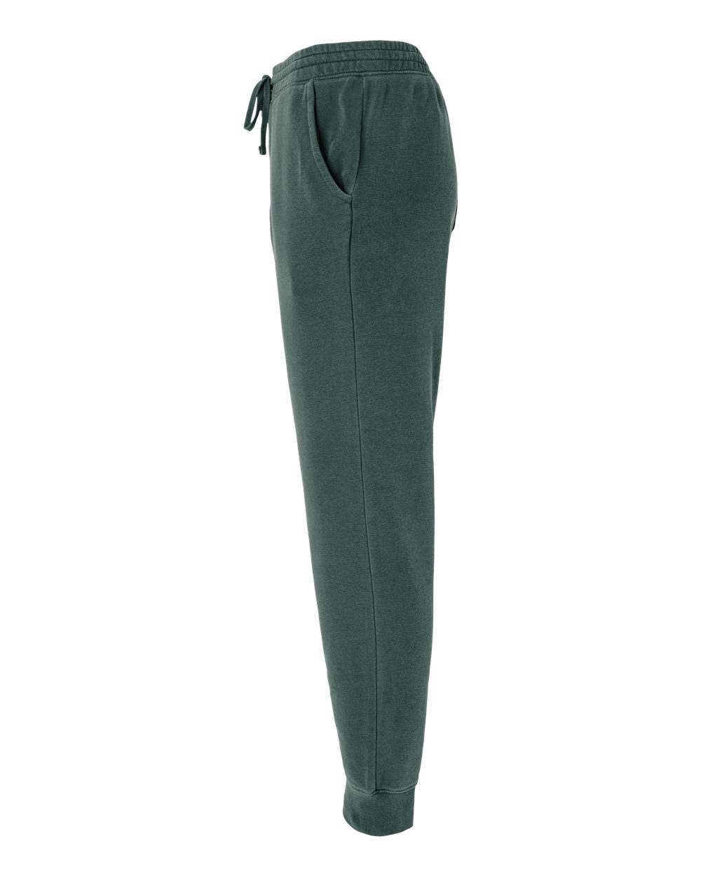 Left View of Pigment Alpine Green Pigment-Dyed Fleece Pants - PRM50PTPD