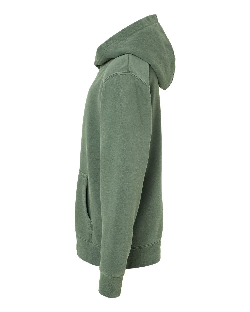 Left View of Pigment Alpine Green Youth Midweight Pigment-Dyed Hooded Sweatshirt - PRM1500Y