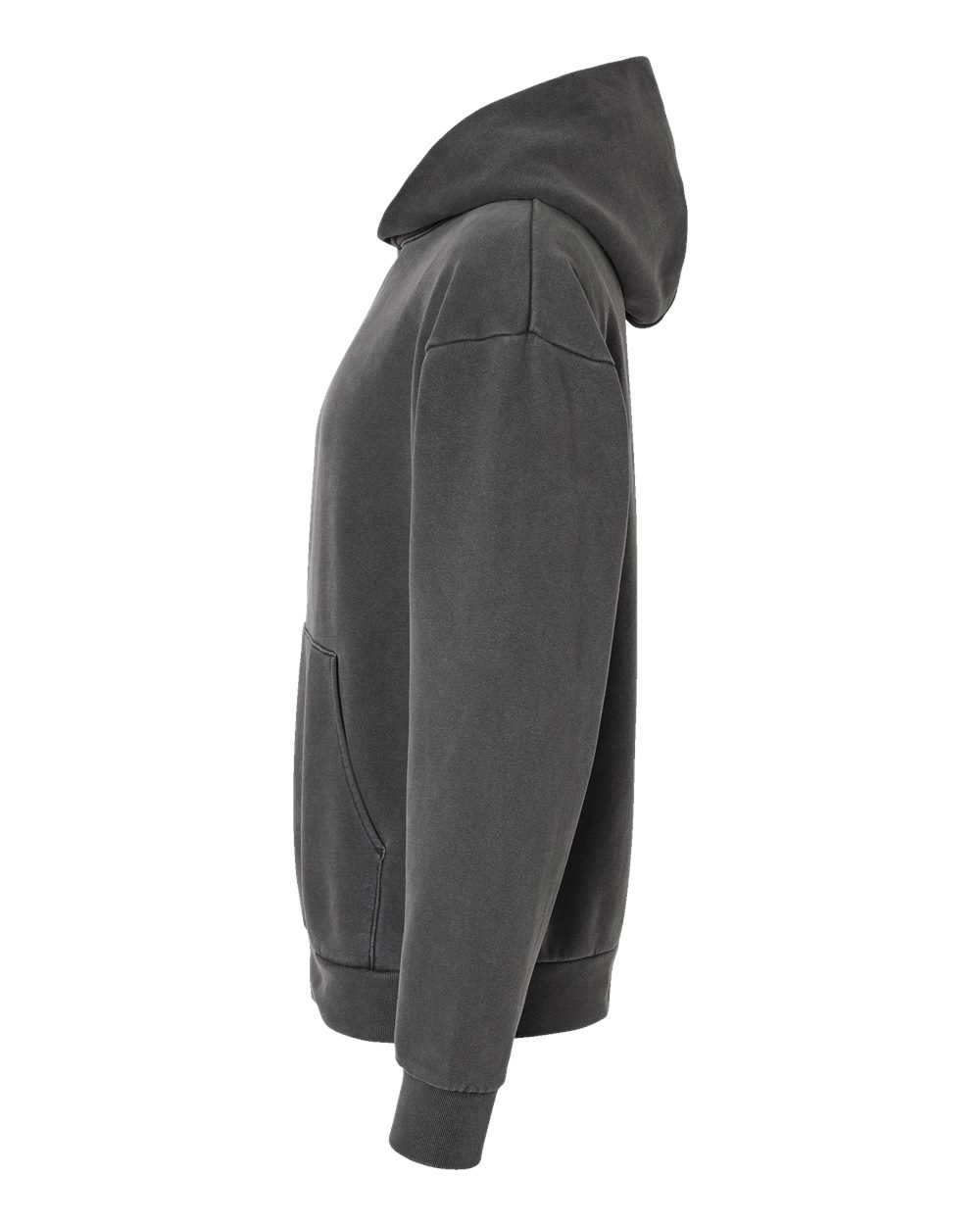 Left View of Pigment Black Mainstreet Hooded Sweatshirt - IND420XD