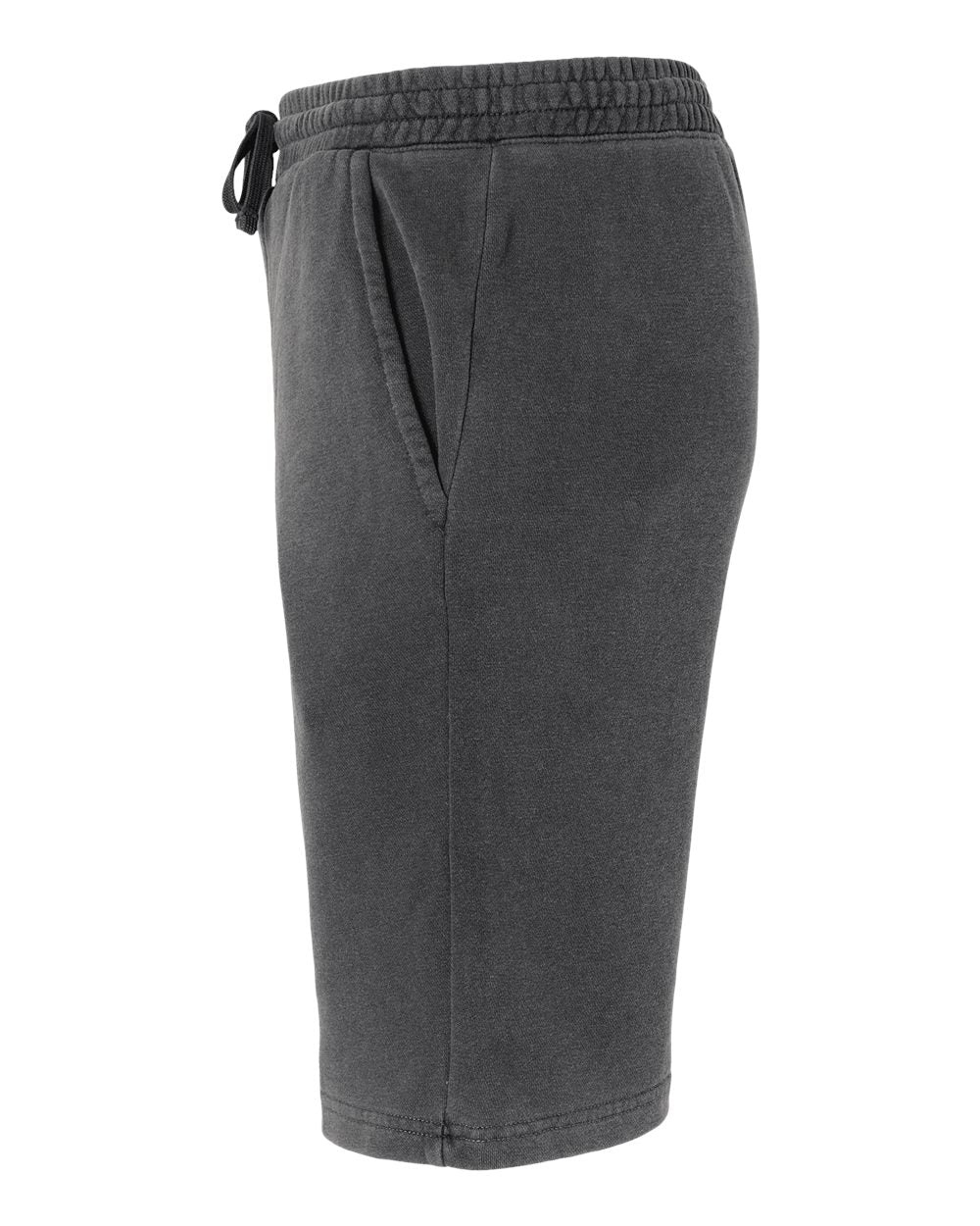 Left View of Pigment Black Pigment-Dyed Fleece Shorts - PRM50STPD