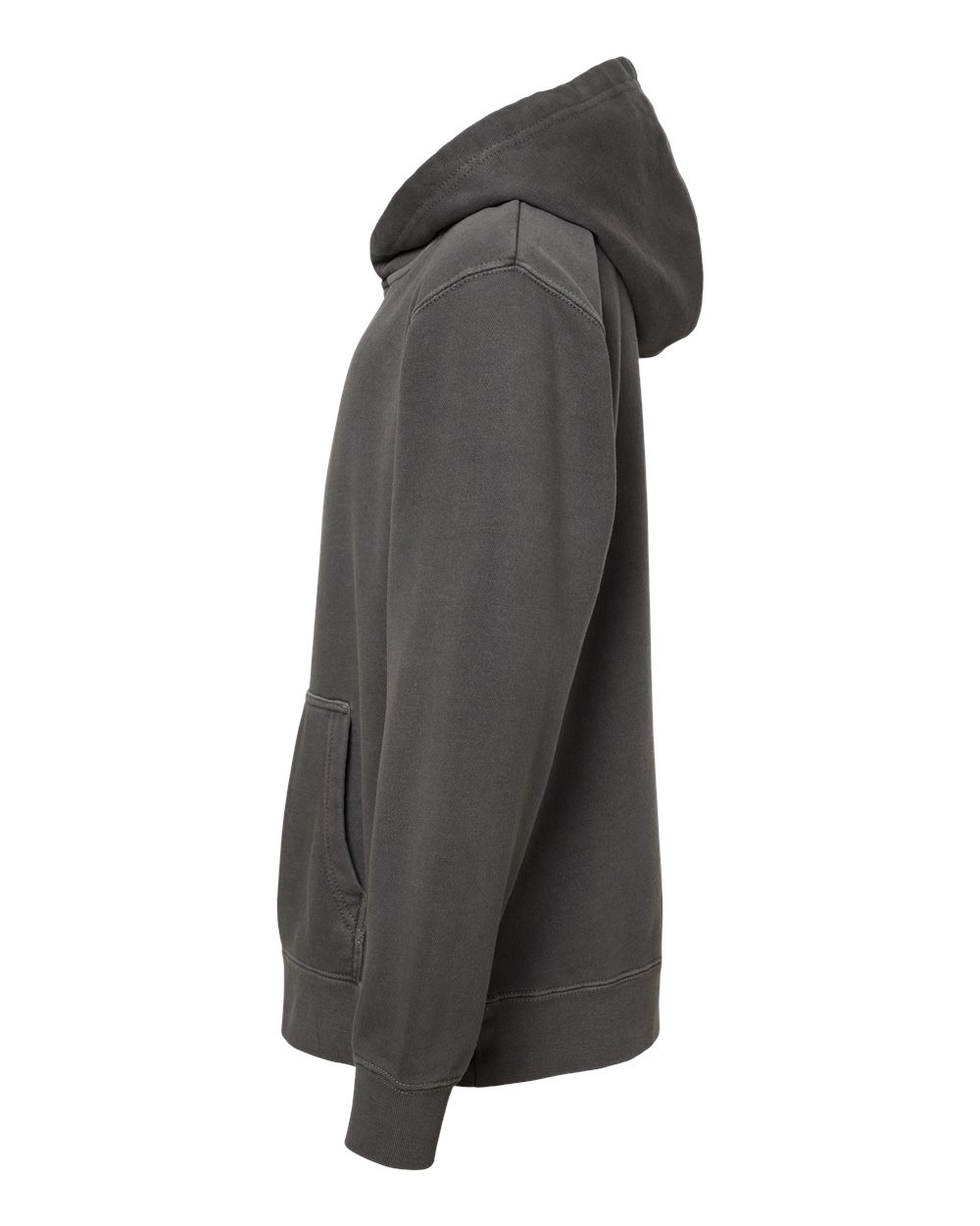 Left View of Pigment Black Youth Midweight Pigment-Dyed Hooded Sweatshirt - PRM1500Y
