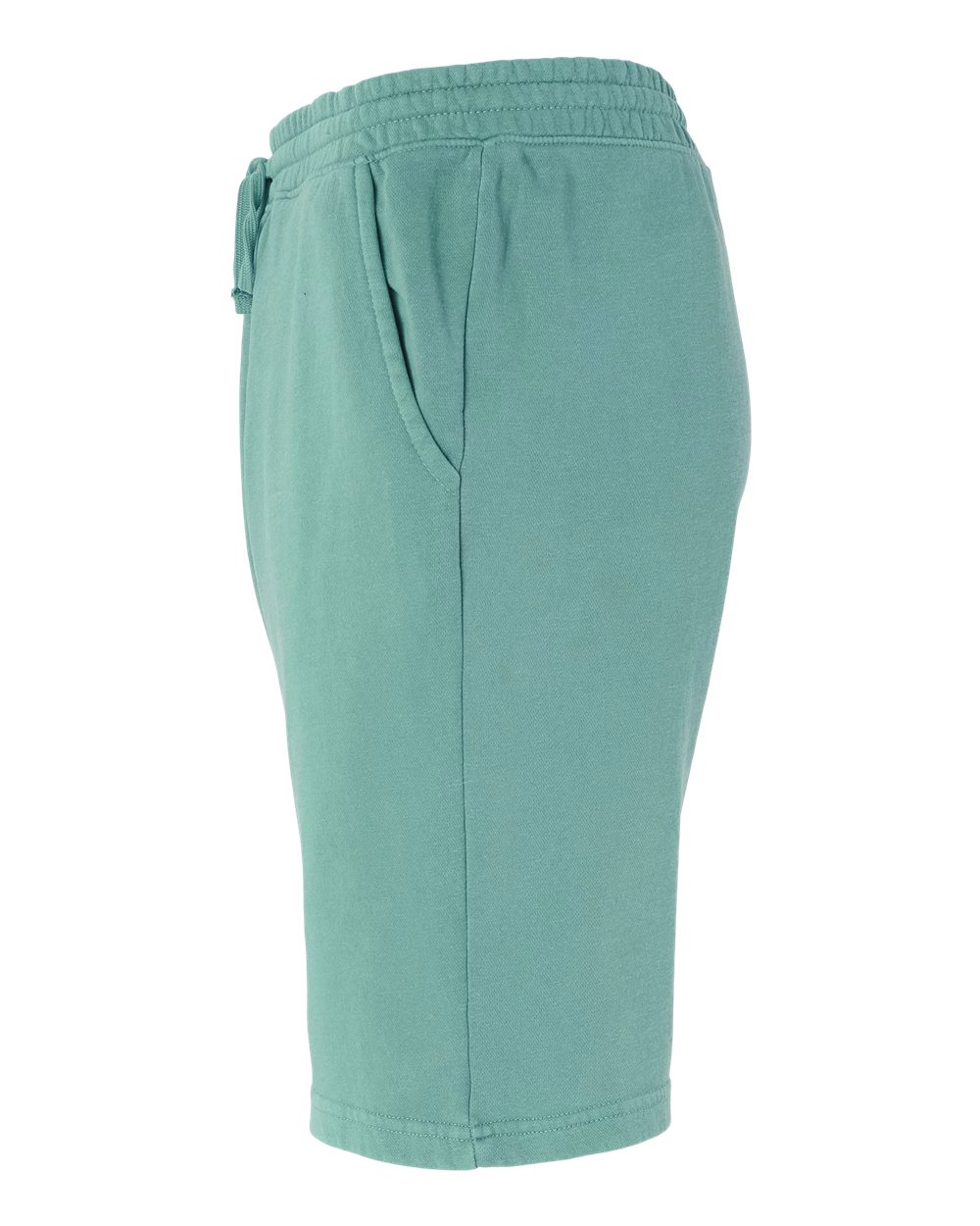 Left View of Pigment Mint Pigment-Dyed Fleece Shorts - PRM50STPD