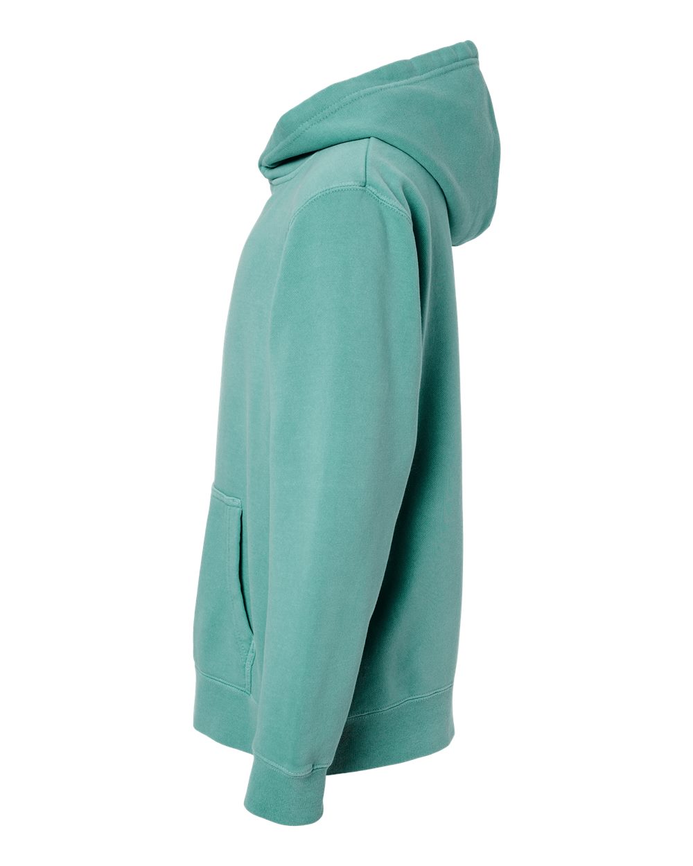 Left View of Pigment Mint Youth Midweight Pigment-Dyed Hooded Sweatshirt - PRM1500Y