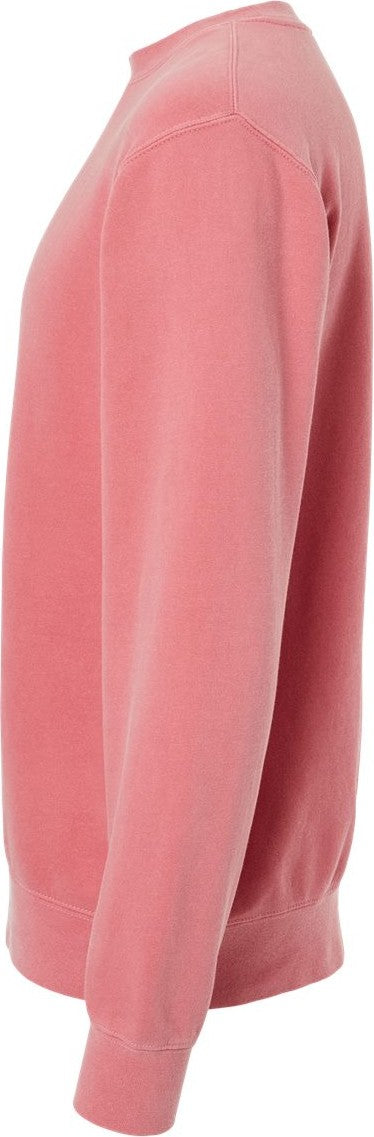 Left View of Pigment Pink Midweight Pigment-Dyed Crewneck Sweatshirt - PRM3500