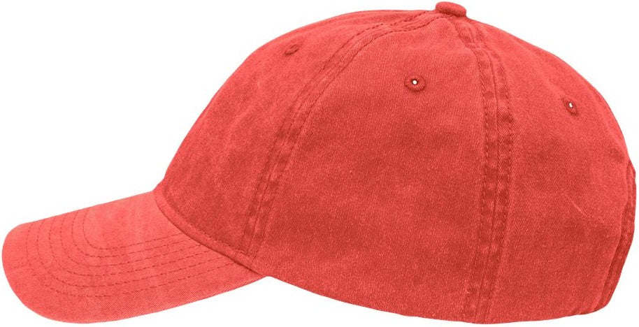 Left View of Pigment Red Dad Hat Fit - SP1700