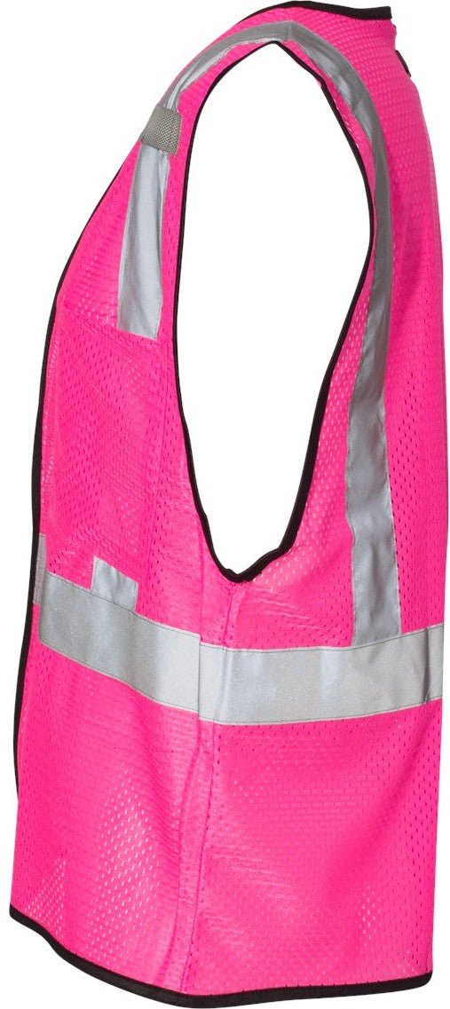 Left View of Pink - B126 EV Series® Enhanced Visibility Non-ANSI Vest - B120-131