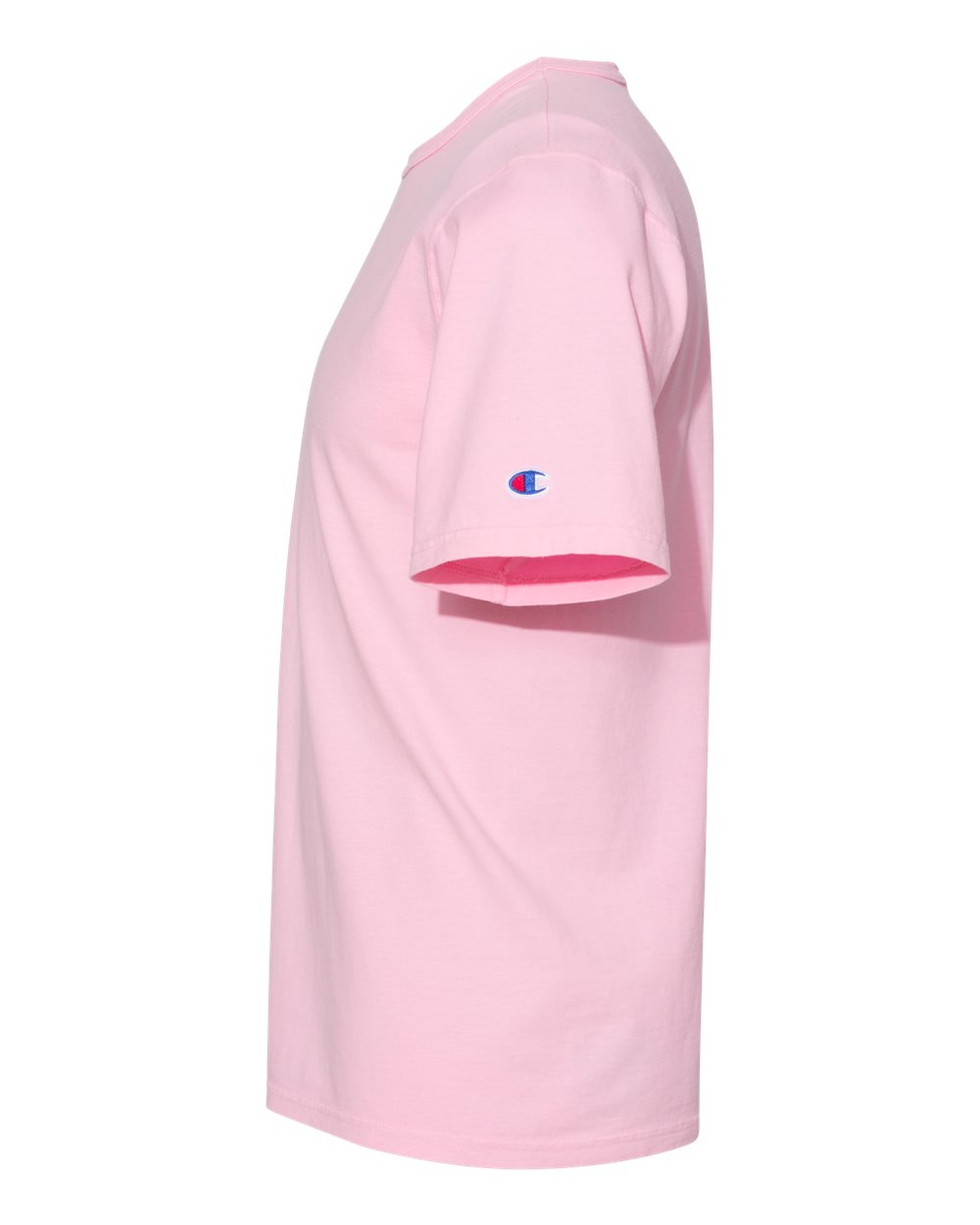 Left View of Pink Candy Garment-Dyed T-Shirt - CD100