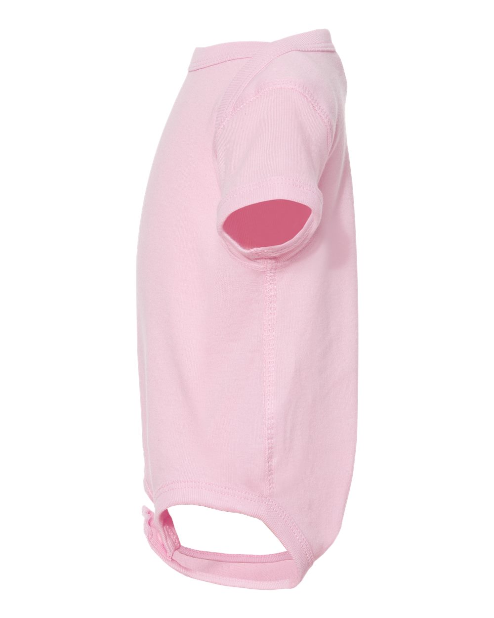 Left View of Pink Infant Baby Rib Bodysuit - 4400