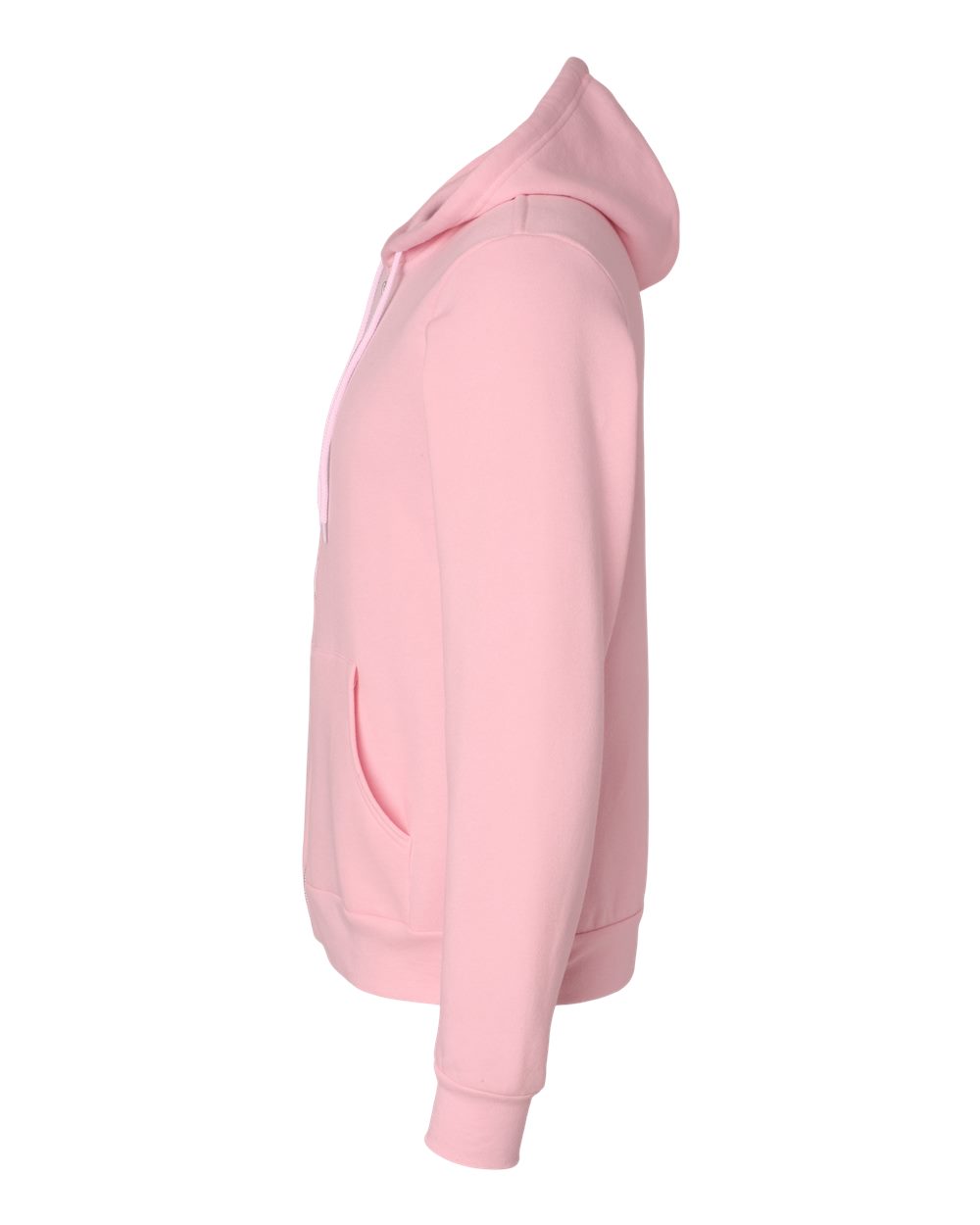 Left View of Pink Sponge Fleece Full-Zip Hoodie - 3739