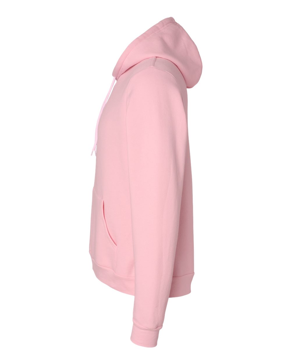 Left View of Pink Sponge Fleece Hoodie - 3719