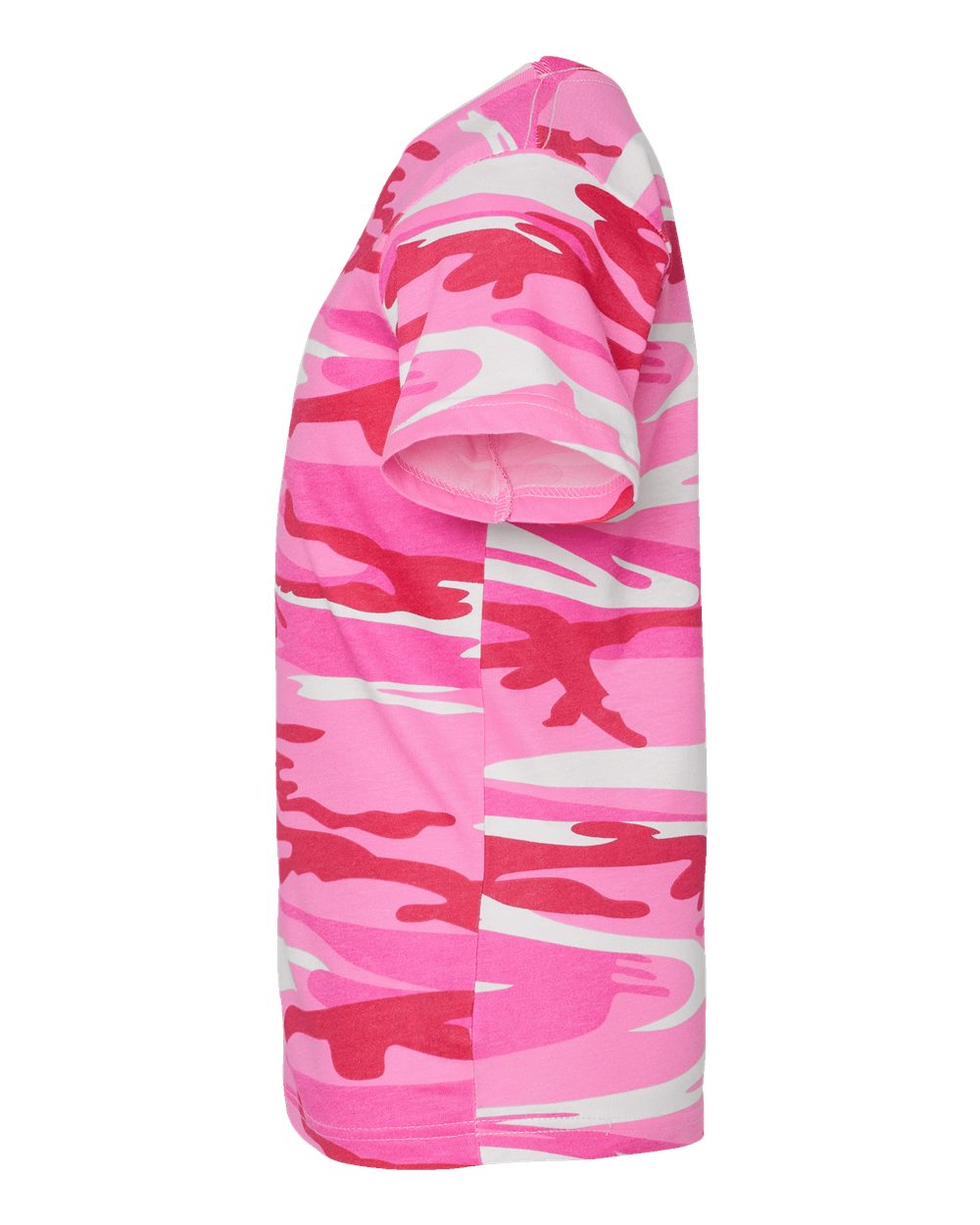 Left View of Pink Woodland Youth Camouflage T-Shirt - 2207