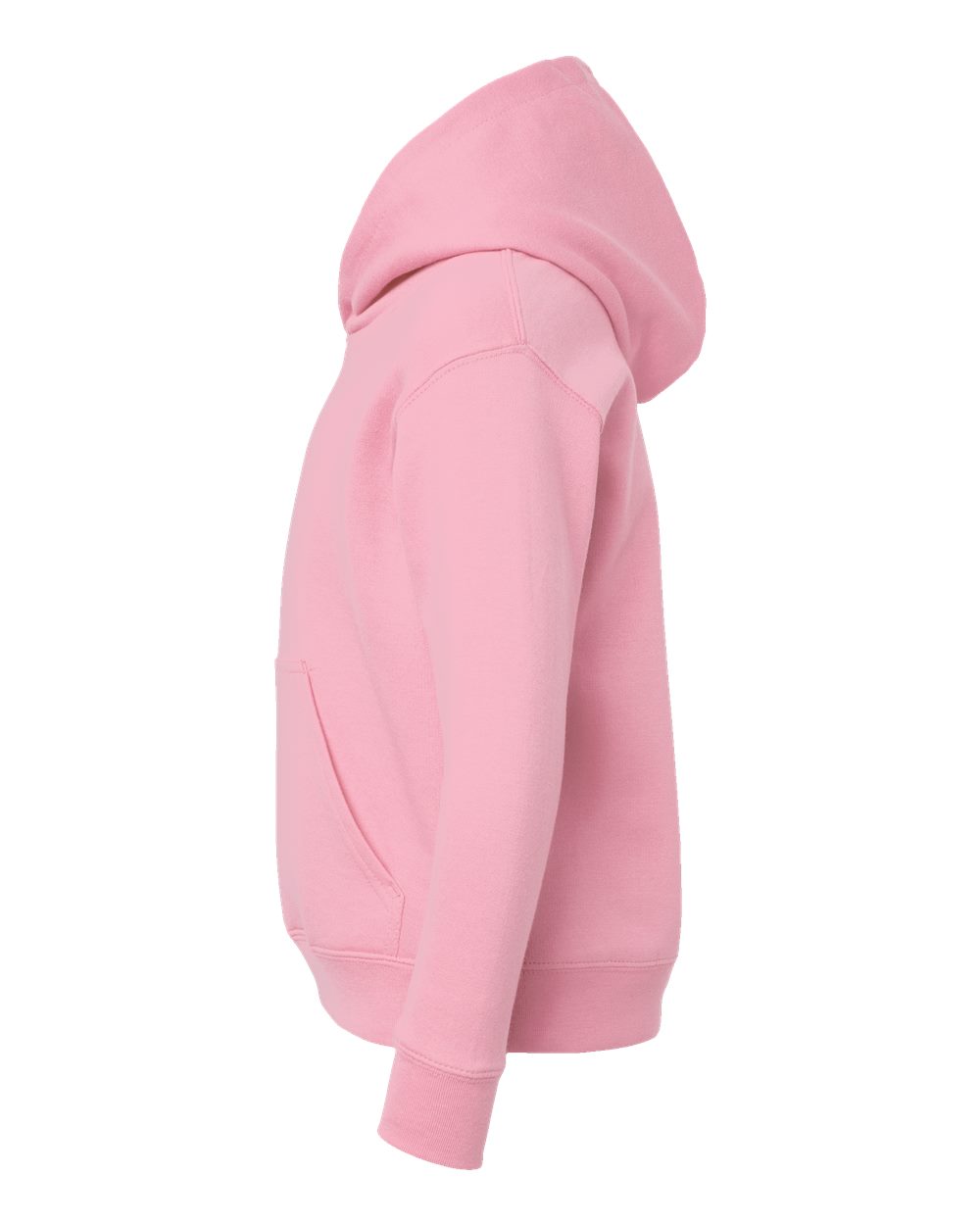 Left View of Pink Youth Fleece Hoodie - 2296