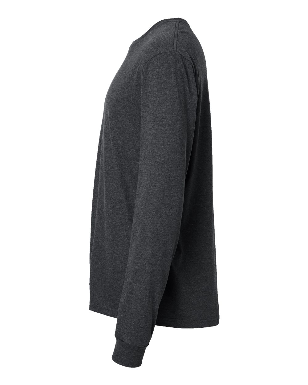 Left View of Pitch Black Mist Softstyle® CVC Long Sleeve T-Shirt - 64440CVC
