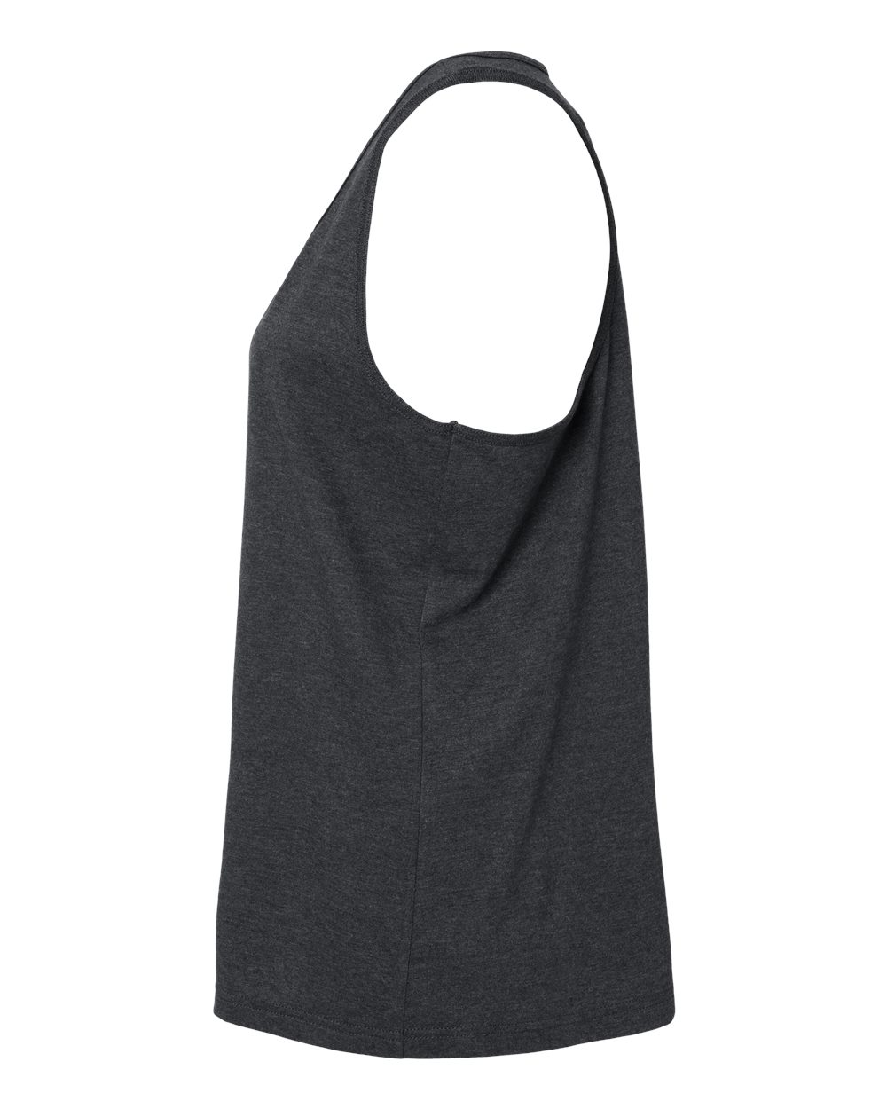 Left View of Pitch Black Mist Softstyle® Women’s CVC Racerback Tank Top - 64220LCVC