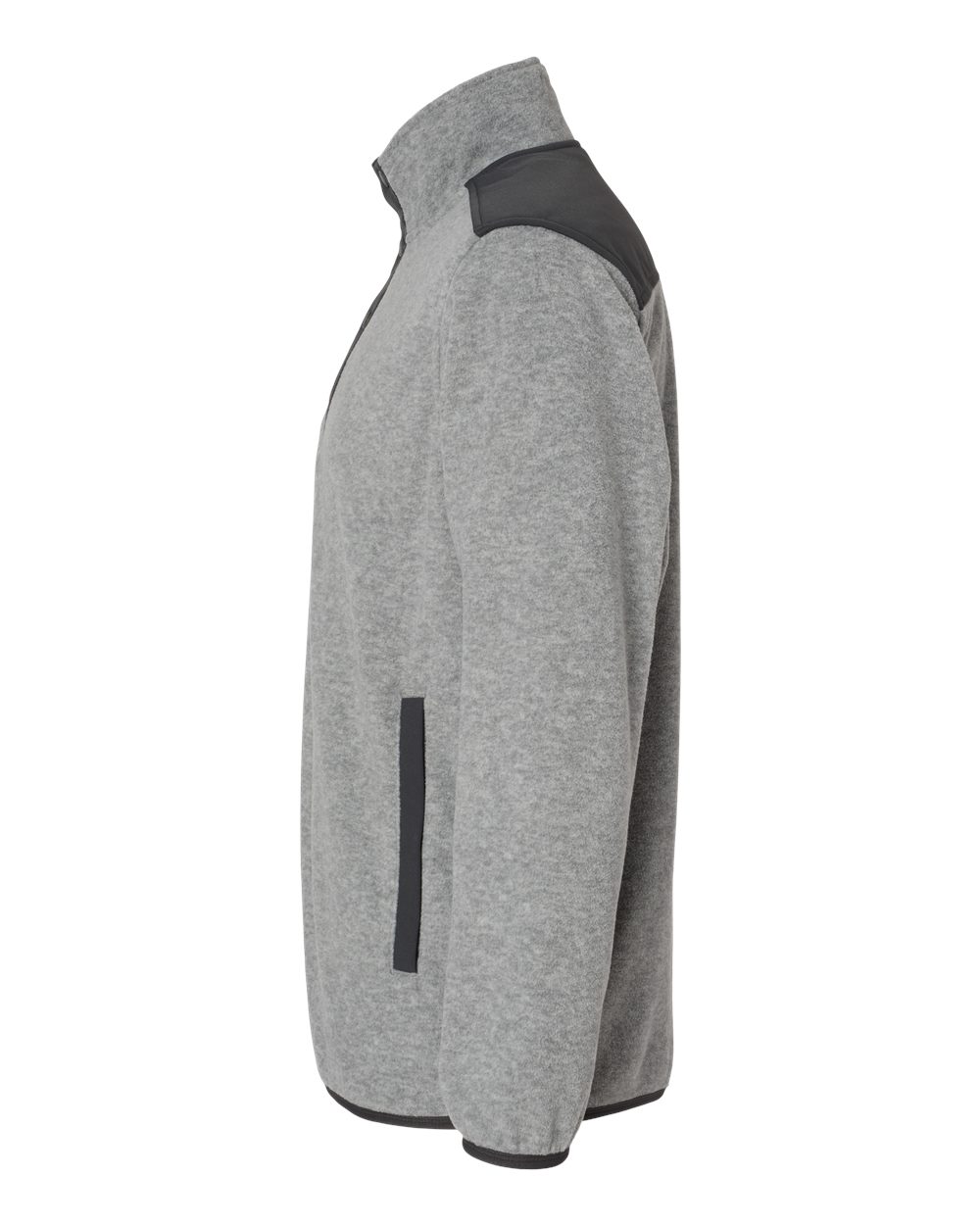 Left View of Platinum Ranger Melange Fleece Pullover - 7353
