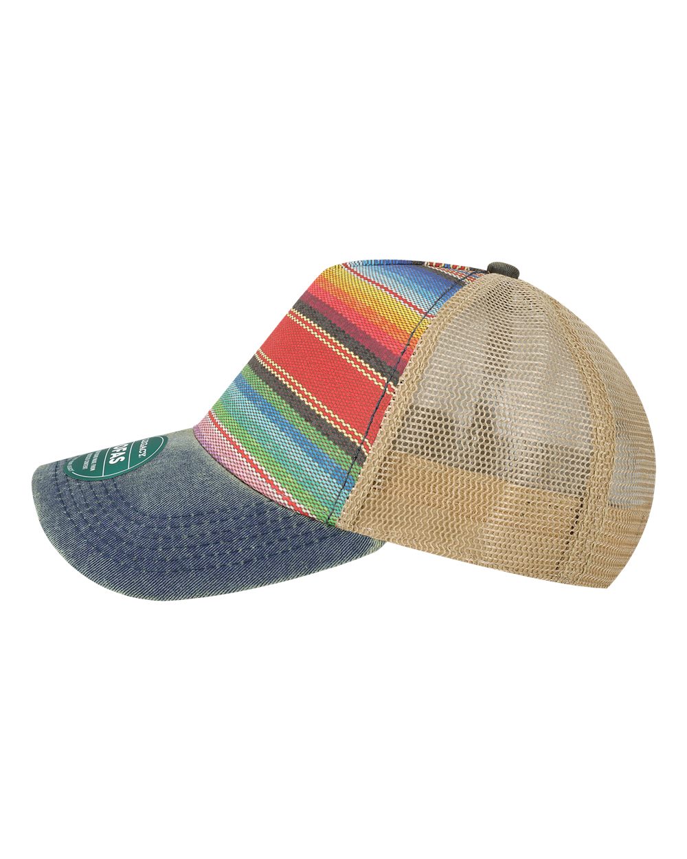 Left View of Poncho Old Favorite Five-Panel Trucker Cap - OFAFP