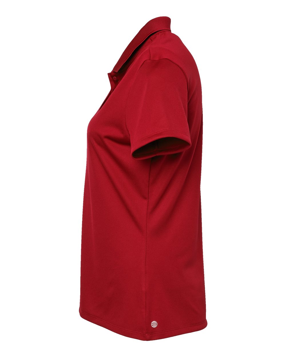 Left View of Power Red Women's Basic Sport Polo - A431
