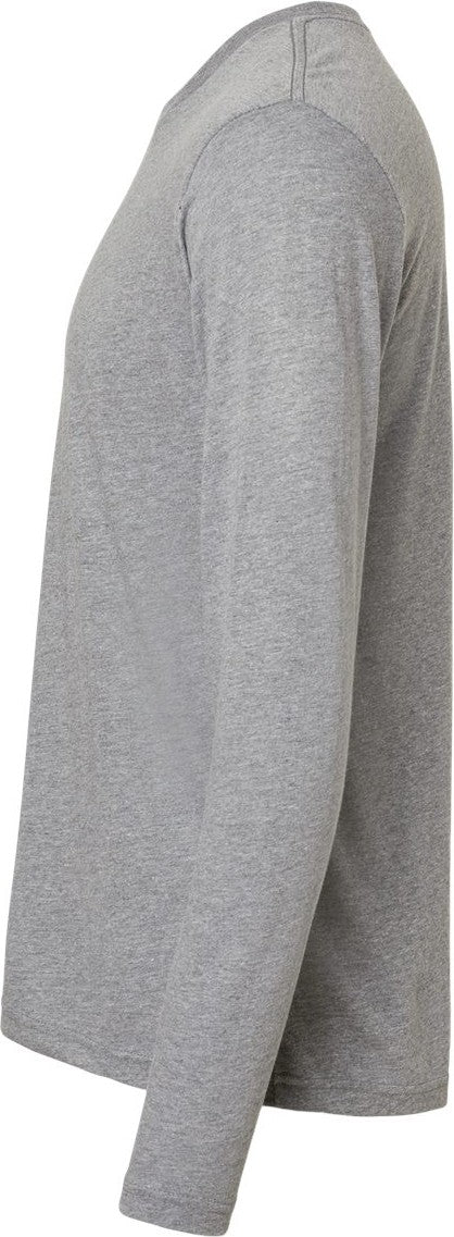 Left View of Premium Heather Triblend Long Sleeve T-Shirt - 6071