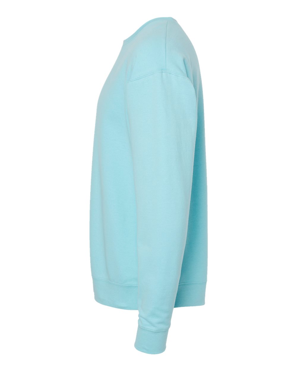 Left View of Purist Blue Fleece Crewneck Sweatshirt - 340