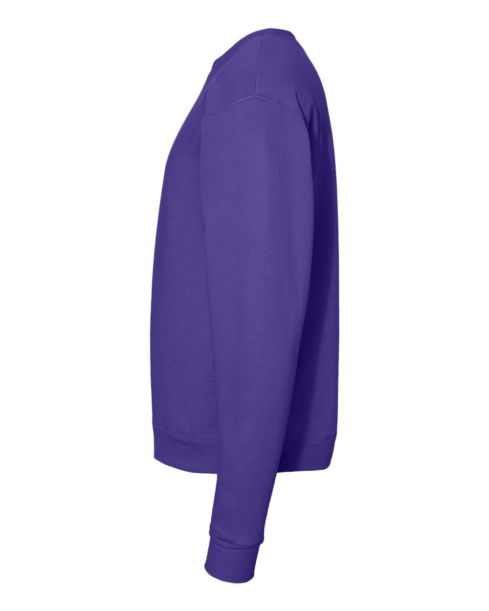 Left View of Purple Ecosmart® Crewneck Sweatshirt - P160