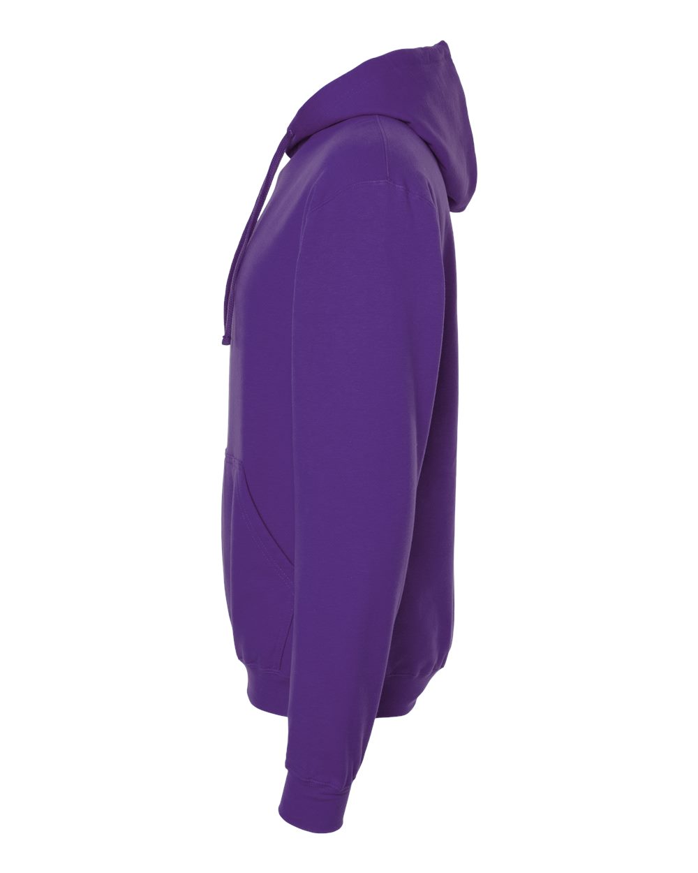 Left View of Purple Fleece Hooded Sweatshirt - 320